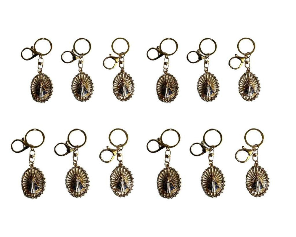 GOLDEN KEYCHAIN O.LADY APPARITIONS OVAL – Set of 12