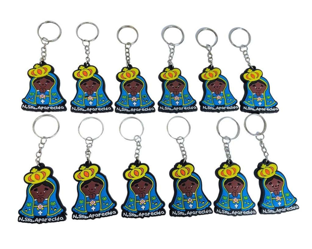 RUBBER KEYCHAIN OUR LADY APPARITION LIGHT BLUE COVER – Set of 12