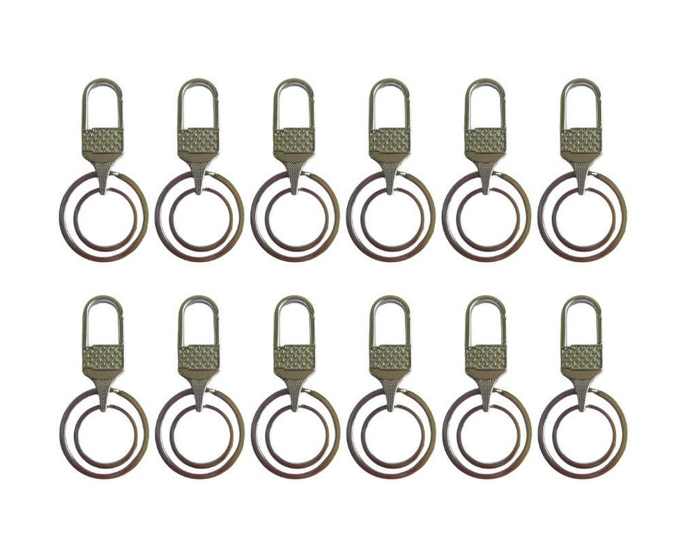SILVER STAINLESS STEEL KEYCHAIN WITH DETAILS – Set of 12