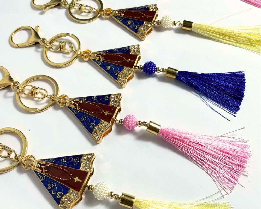 COLORFUL KEYCHAIN O. LADY APPARITION FRINGE-Set of 12