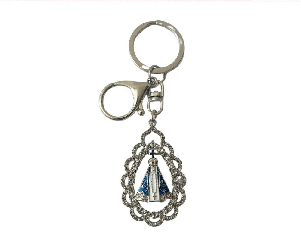 SILVER STAINLESS STEEL LEAF O. LADY APPARITIONS WITH RHINESTONES – Set of 12