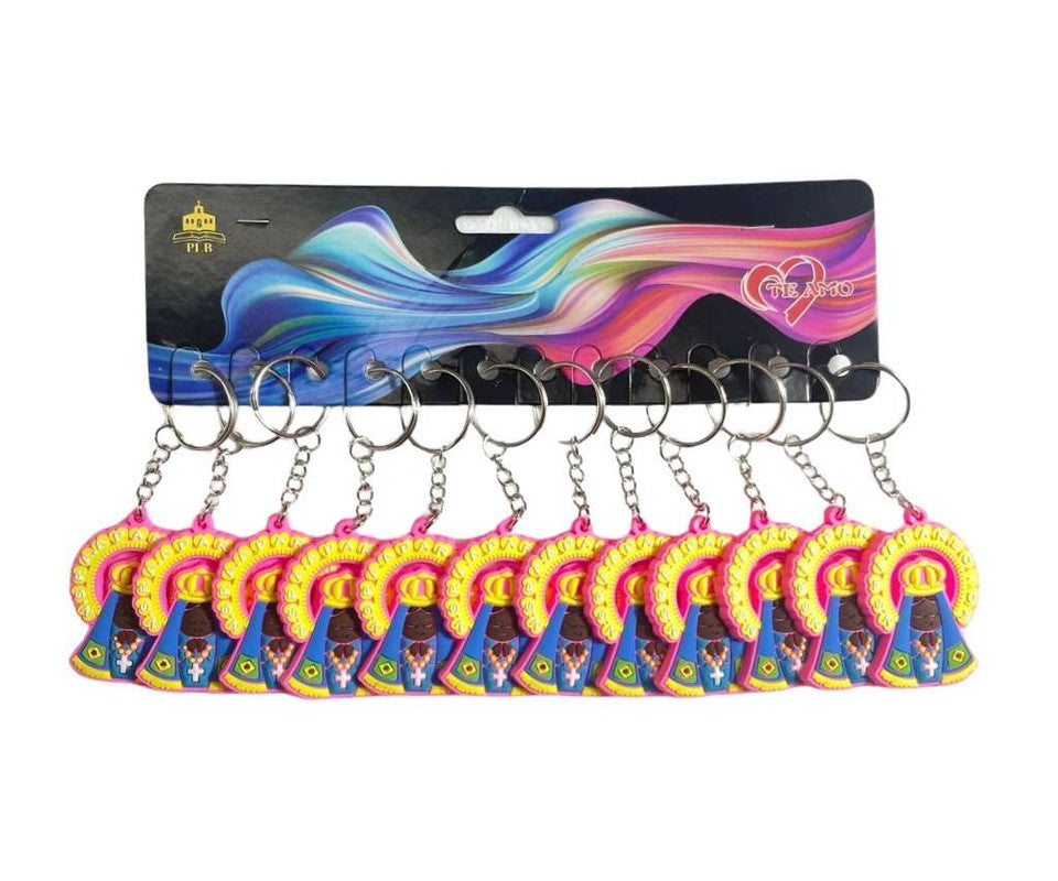 RUBBER PINK OUR LADY APPARITION KEYCHAIN-Set of 12