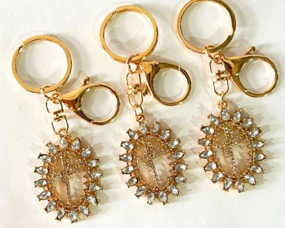 GOLDEN KEYCHAIN FAITH STONES – Set of 12