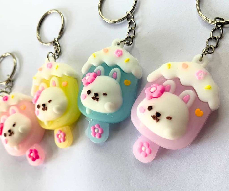 RUBBER KEYCHAIN POPSICLE BEAR - Set of 12
