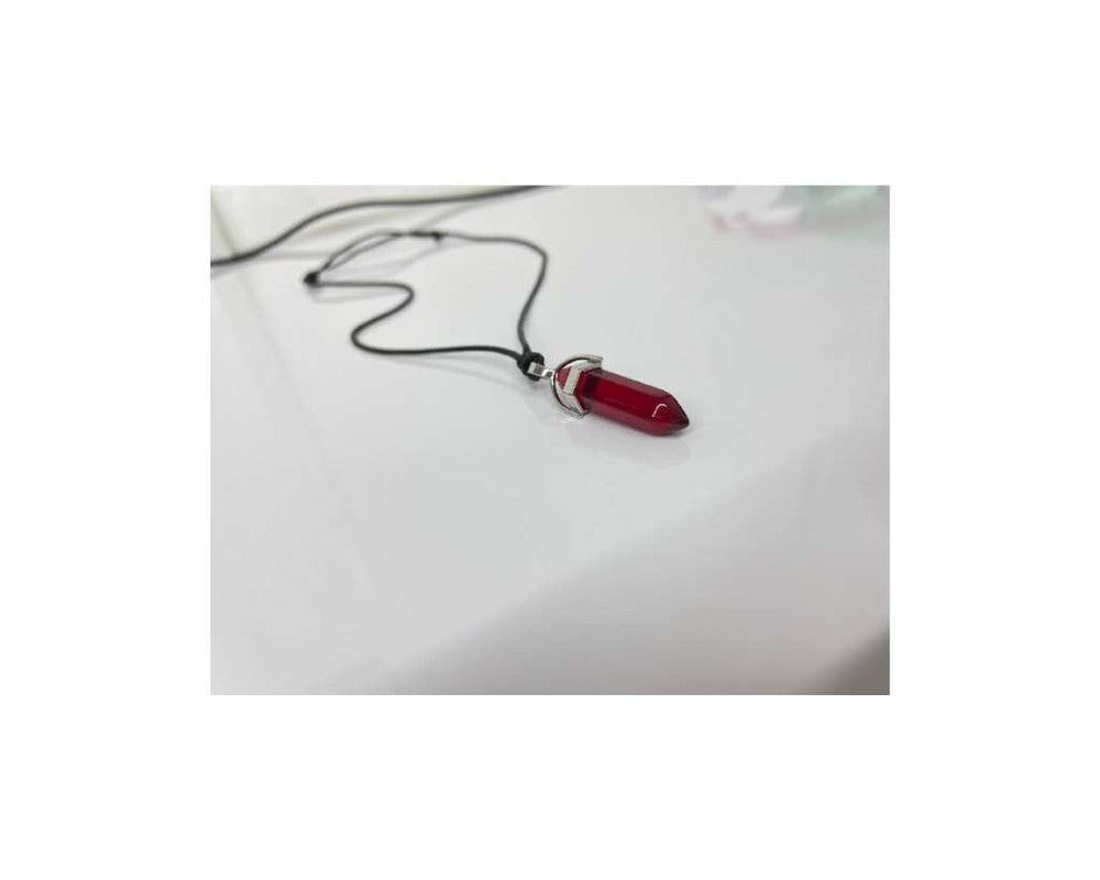NECKLACE RED HEXAGONAL CRYSTAL PENDANT- Set of 12