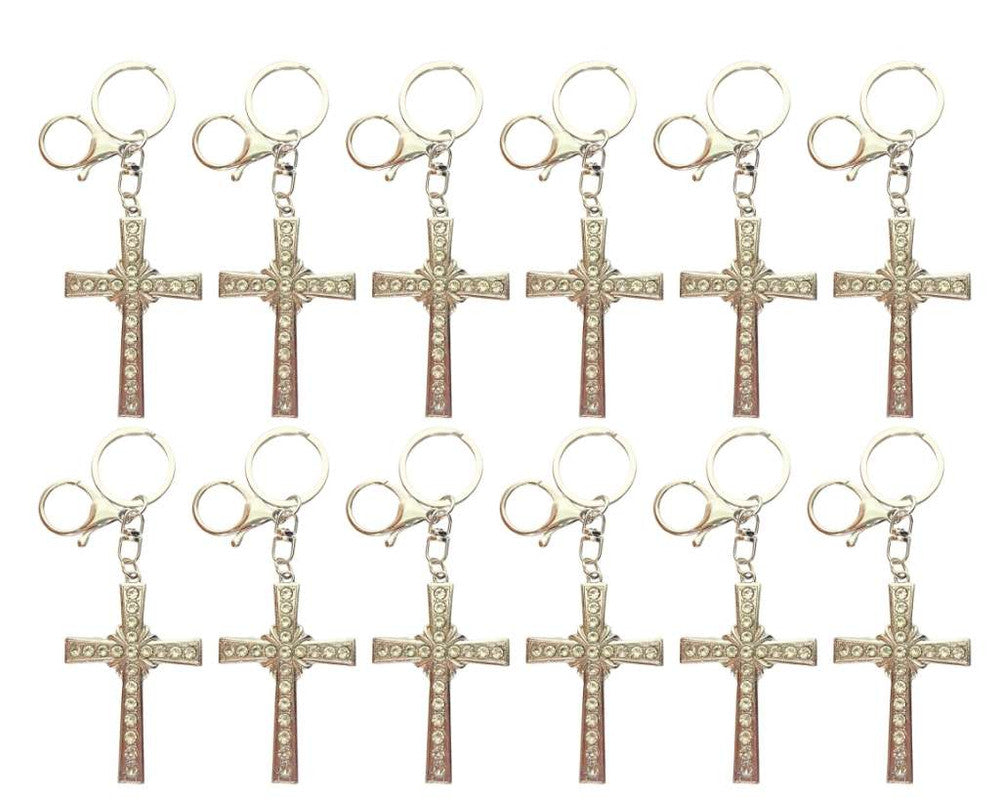 SILVER STAINLESS STEEL BIG CROSS – Set of 12
