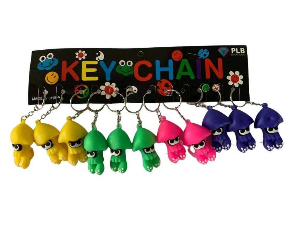 KEYCHAIN COLORFUL SQUID – Set of 12