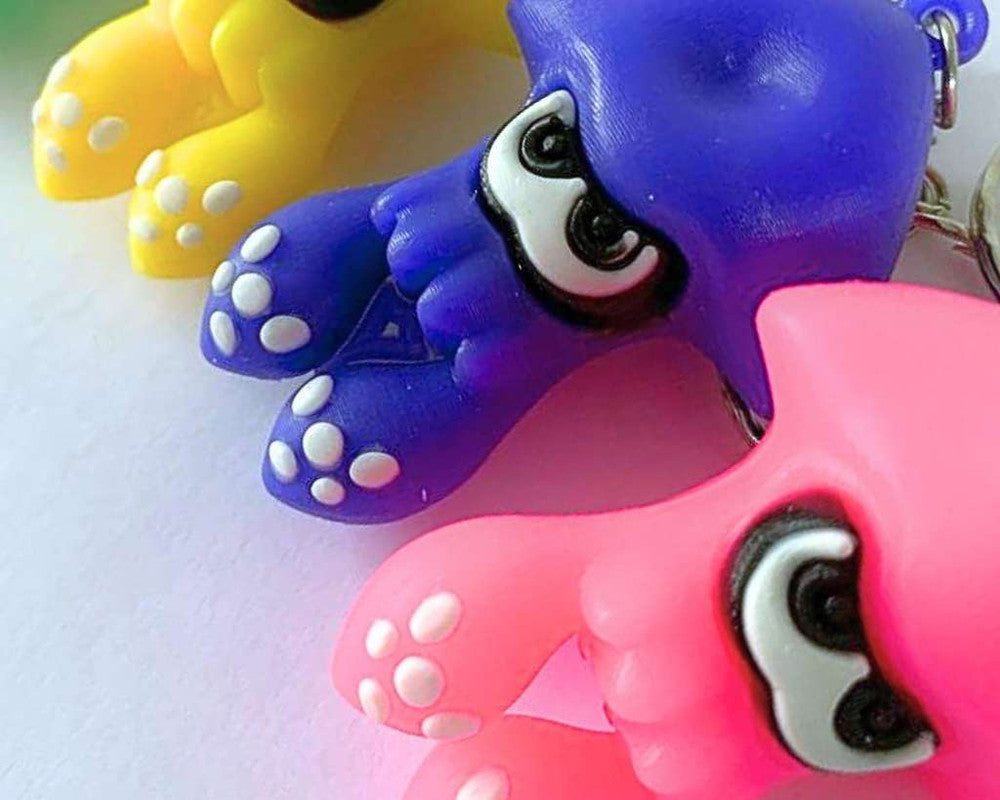 KEYCHAIN COLORFUL SQUID – Set of 12