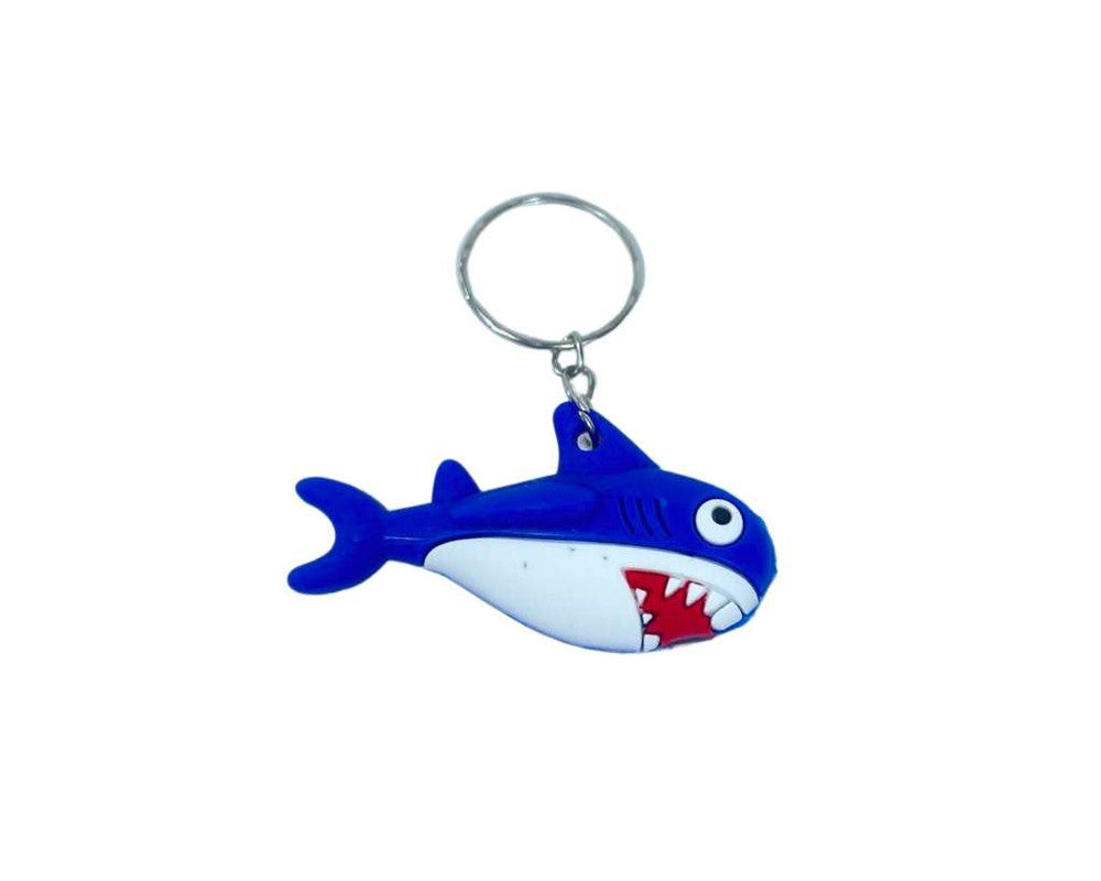 RUBBER BLUE SHARK KEYCHAIN – Set of 12