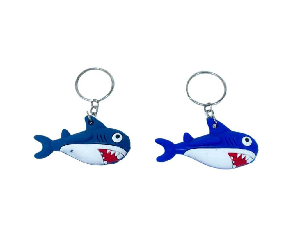 RUBBER BLUE SHARK KEYCHAIN – Set of 12
