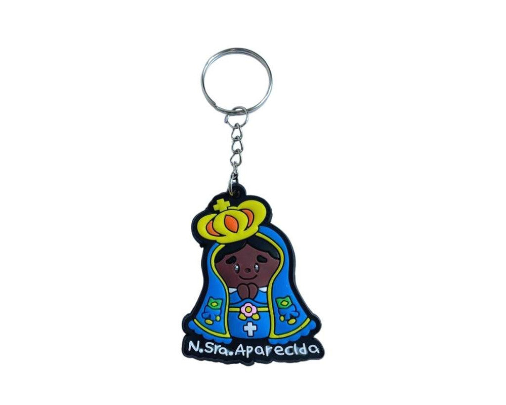 RUBBER KEYCHAIN OUR LADY APPARITION LIGHT BLUE COVER – Set of 12