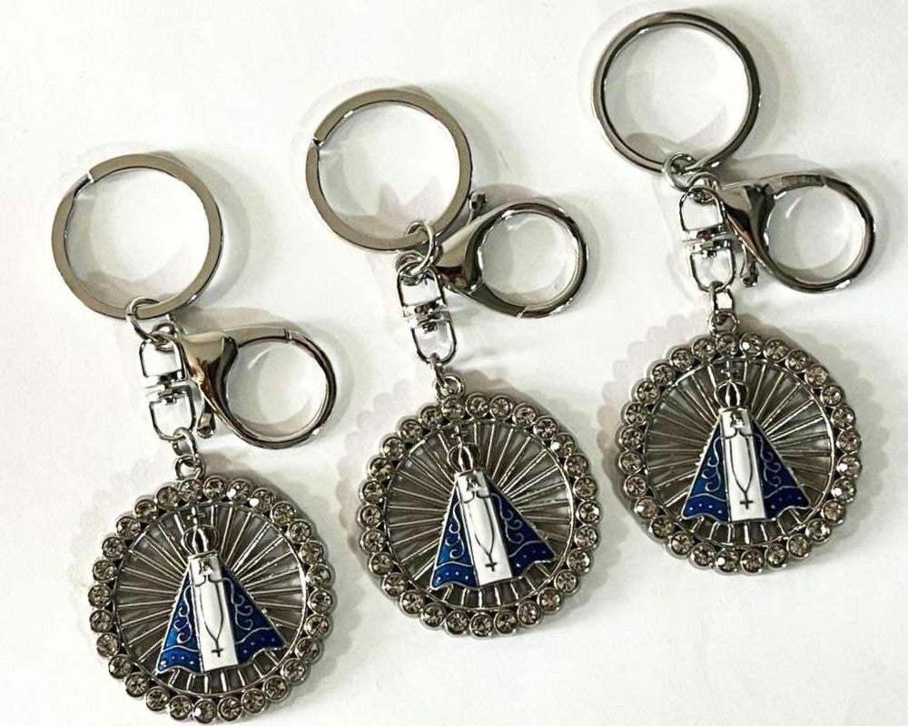 SILVER STAINLESS STEEL CIRCLE O. LADY APPARITIONS WITH RHINESTONES- Set of 12