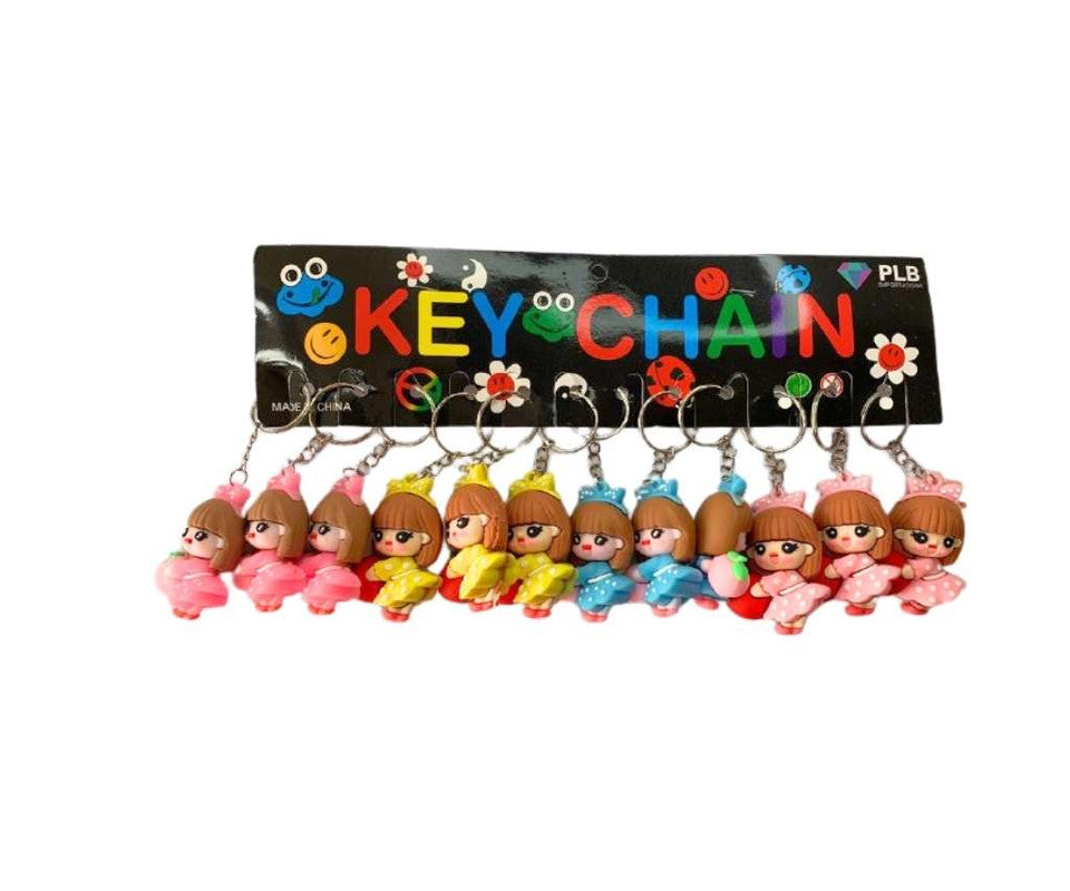 RUBBER GIRL WITH FRUITS KEYCHAIN –Set of 12
