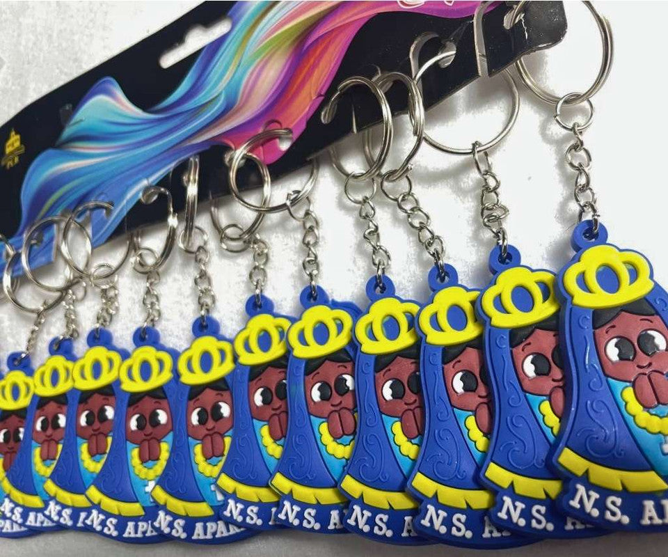 BLUE KEYCHAIN OUR LADY APPARITION WITH CROWN – Set of 12