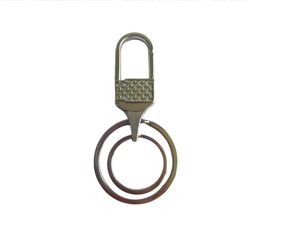 SILVER STAINLESS STEEL KEYCHAIN WITH DETAILS – Set of 12