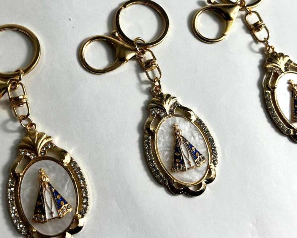 GOLDEN KEYCHAIN O.LADY APPARITIONS OVAL – Set of 12