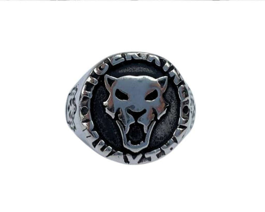 SILVER  STAINLESS STEEL COLOR PANTHER  RING – Set of  12
