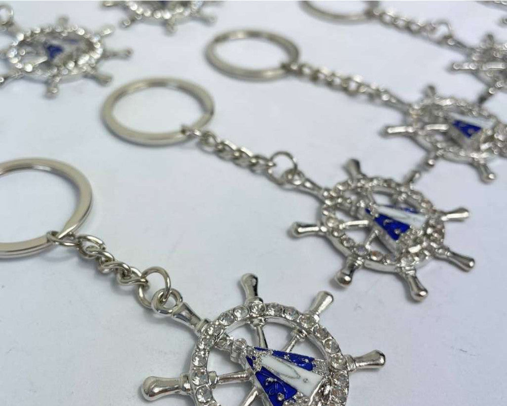 SILVER KEYCHAIN RUDDER O. LADY APPARITIONS – Set of 12