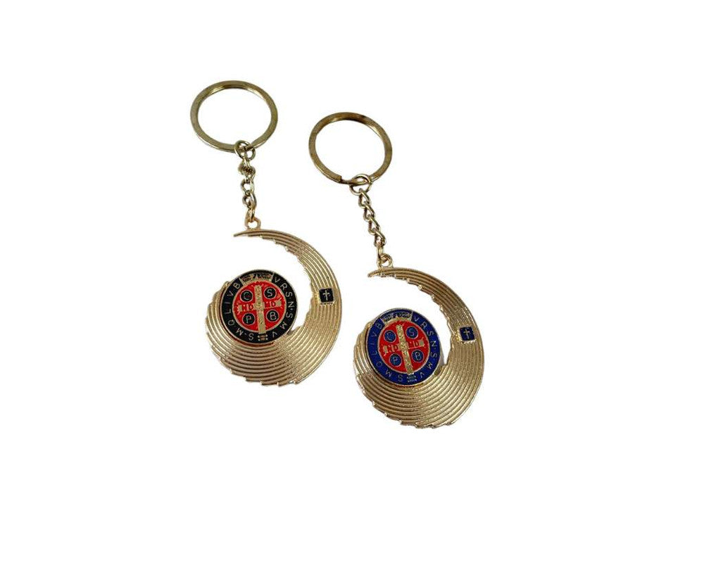 GOLDEN KEYCHAIN MOON SAINT BENEDICT - Set of 12