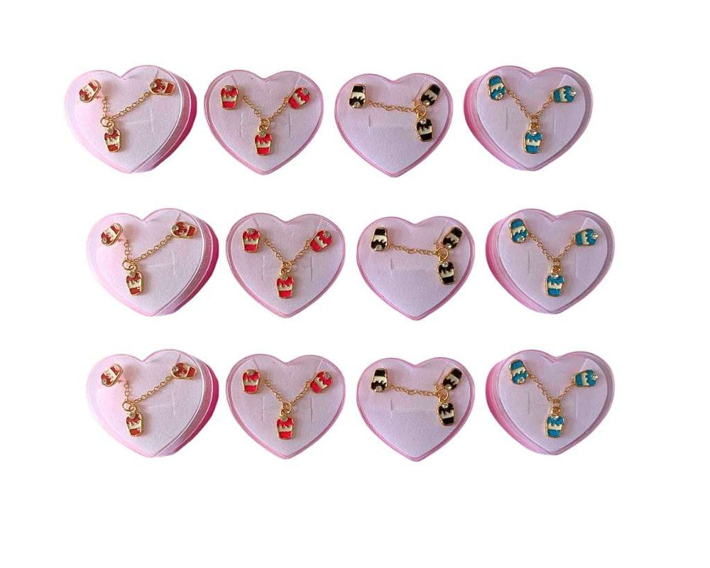 COLORFUL SET  EARRING AND  NECKLACE SHAKE-Set of 12