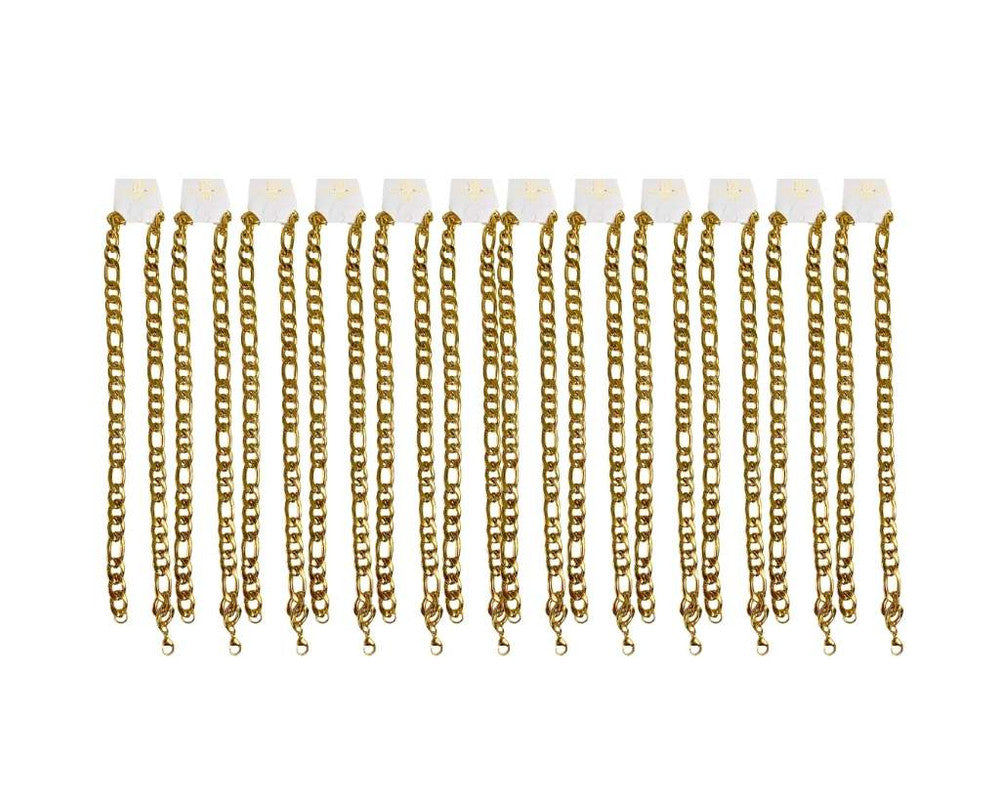 GOLDEN STAINLESS STEEL CHAIN FIGARO 3.0 MM / 60 CM – Set of  12
